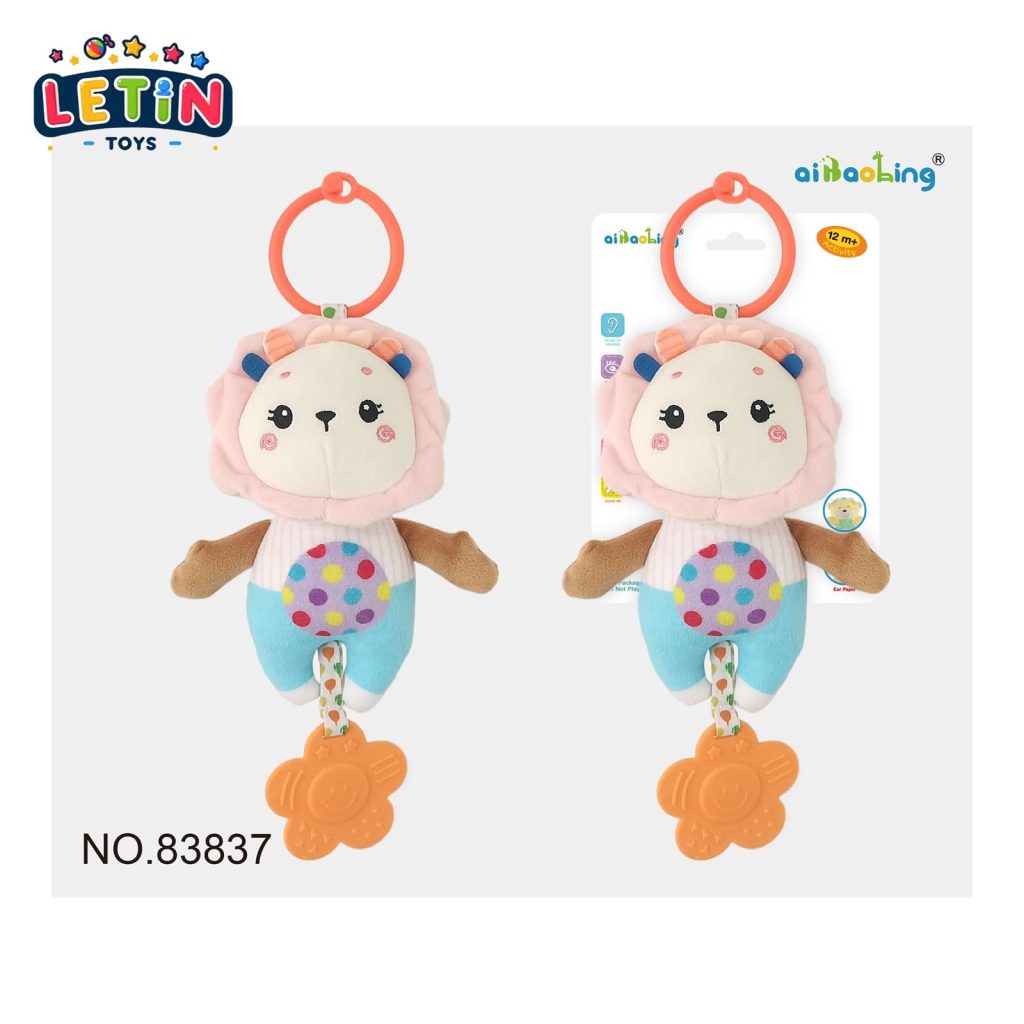 Lion Baby Rattle with Teether and Squeaker