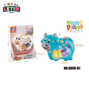 Cartoon Cow Baby Piano Keyboard with Light and Music, 2 Colors
