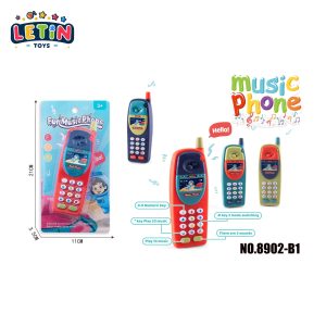 Cartoon Retro Brick Toy Phone with Light and Music, 4 Colors