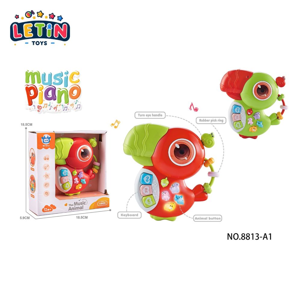 Cartoon Parrot Baby Piano Keyboard with Light and Sound, 2 Colors