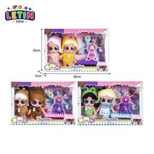 7 Inch Vinyl Fashion Doll Set with Ferris Wheel, 3 Styles