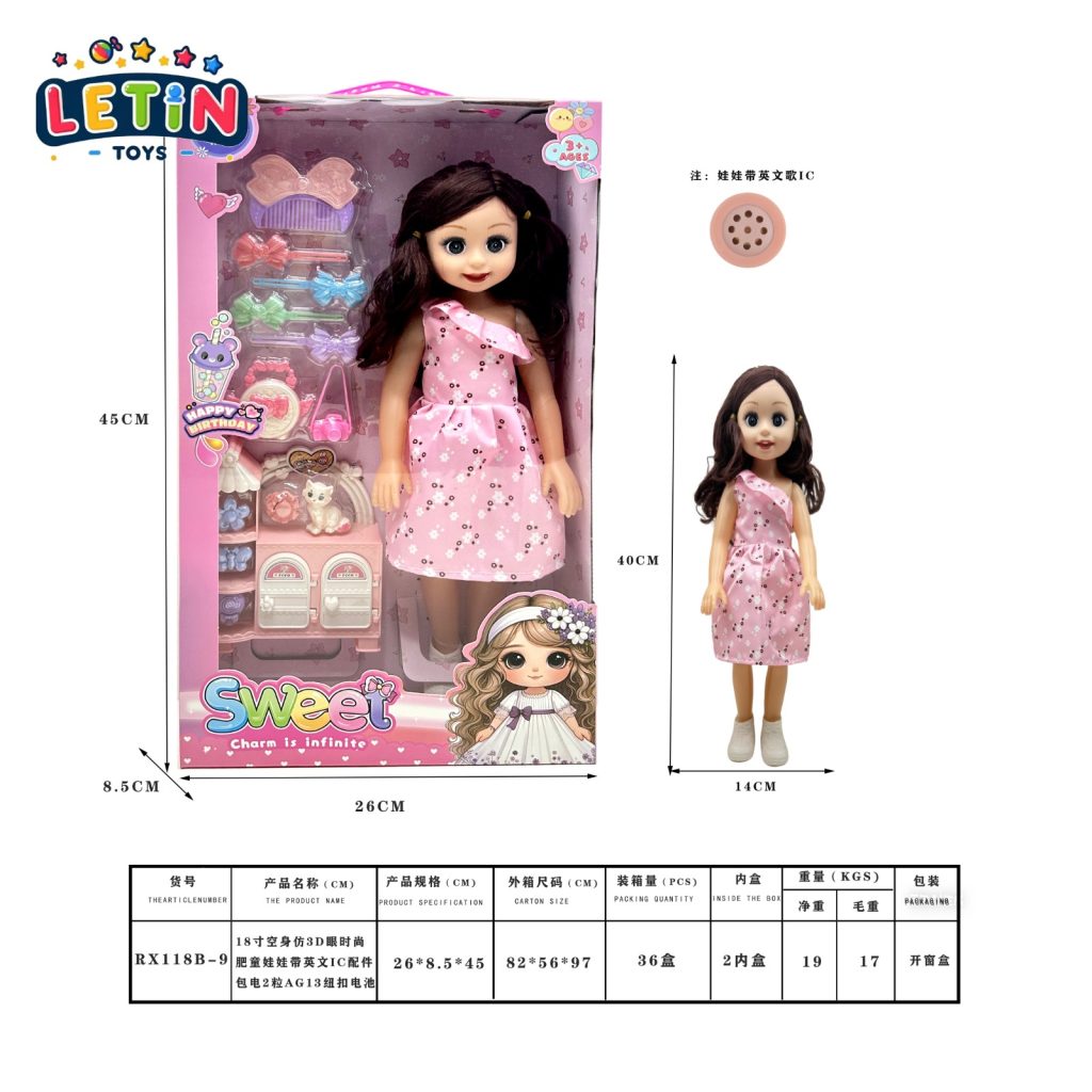 18-Inch Fashion Doll Set with Pet and Accessories