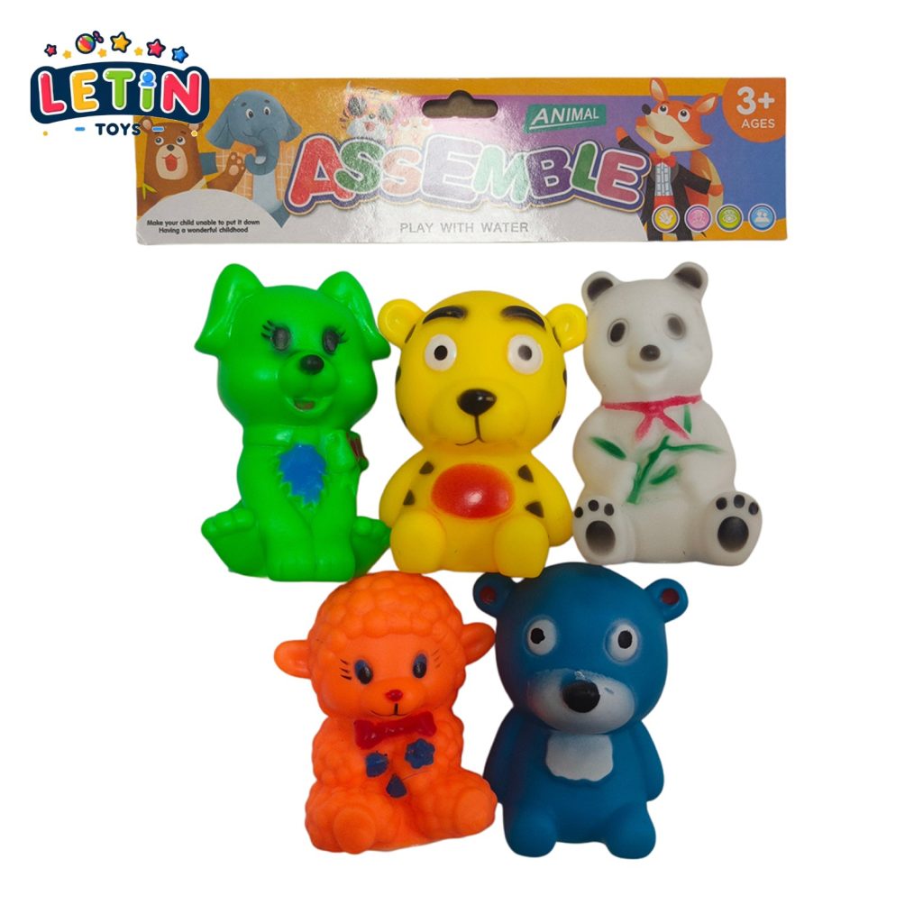 5PCS Squeeze Bath Animal Toy Set – Jungle Animals