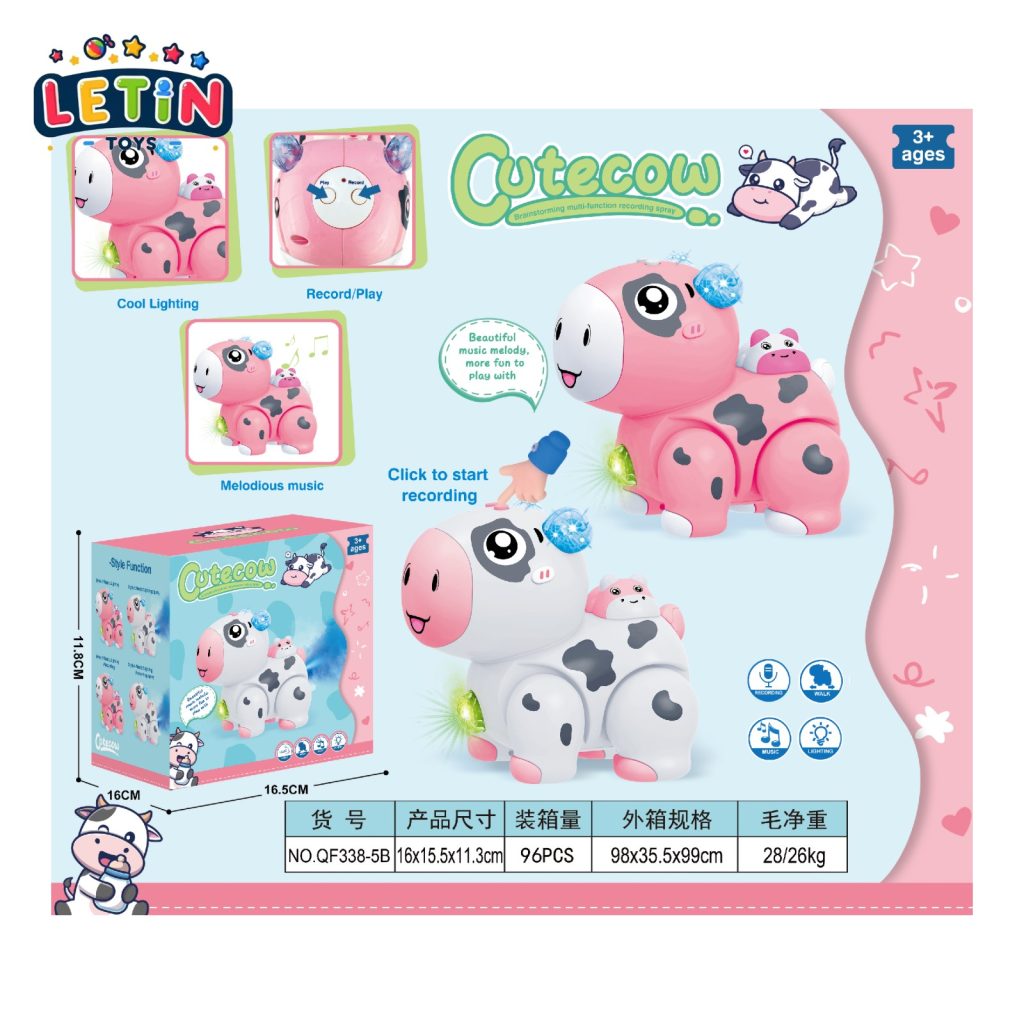 Recording Cow Electric Toy with Lights and Music
