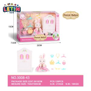 Cartoon Bunny Dollhouse Furniture Play Set