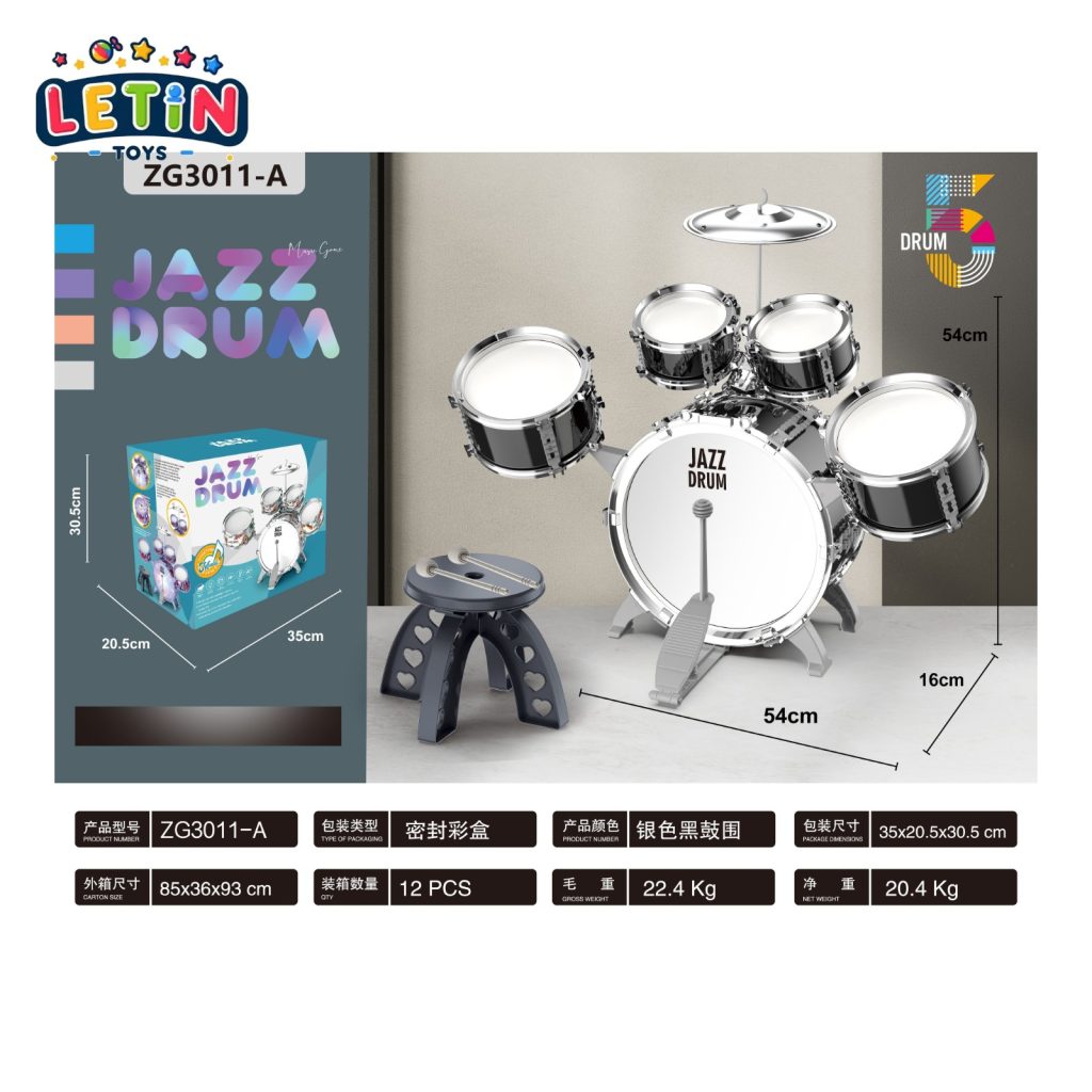 Kids Jazz Drum Set with Electroplated Finish