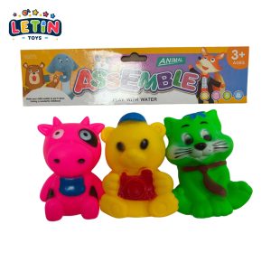 3PCS Soft Vinyl Squeeze Animal Bath Toy Set