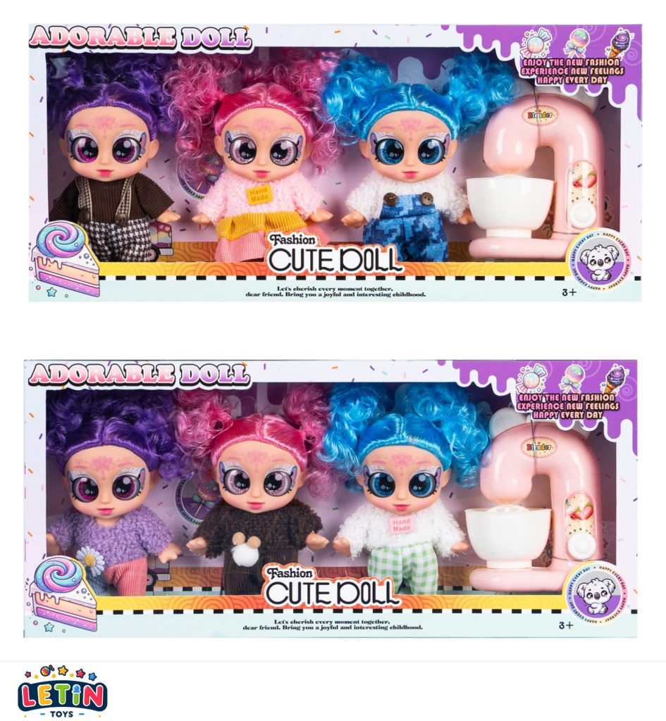 7-Inch Fashion Doll 3-Pack with Blender Play Set