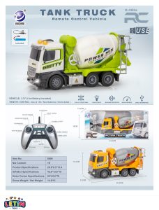 6-Channel RC Cement Mixer Truck with Lights and Sound
