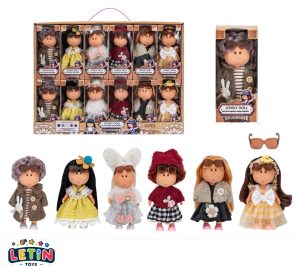 12pcs 6 Styles Full Vinyl Potato Doll with Glasses 6 inch