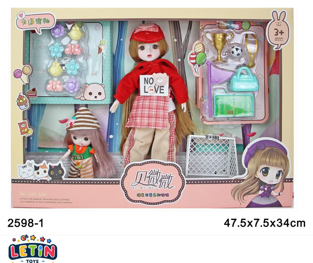 21-Joint 3D Eyes Fashion Doll 12 inch with Mini Doll Accessories