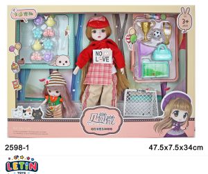 21-Joint 3D Eyes Fashion Doll 12 inch with Mini Doll Accessories