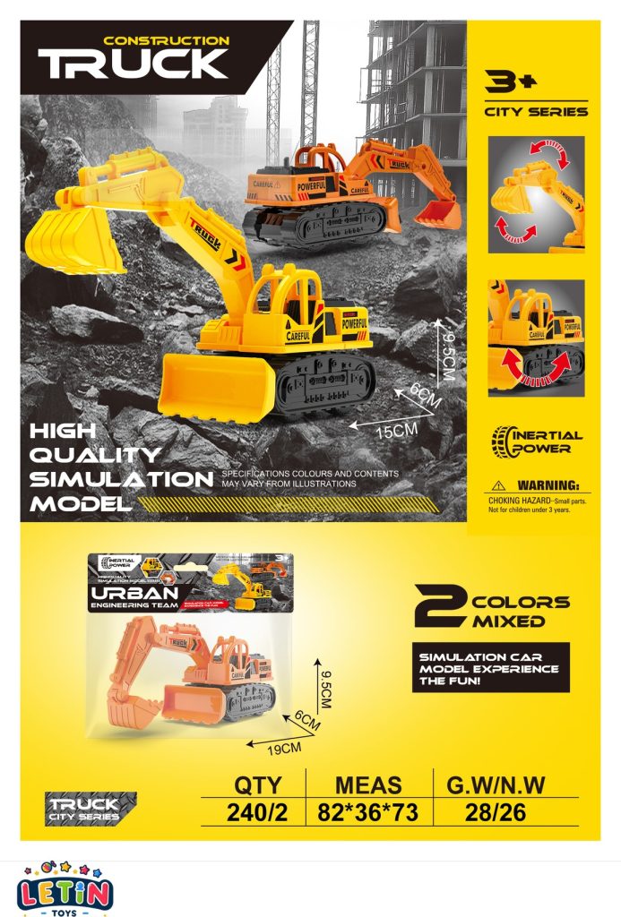 Inertia Excavator Truck Toy 2 Colours
