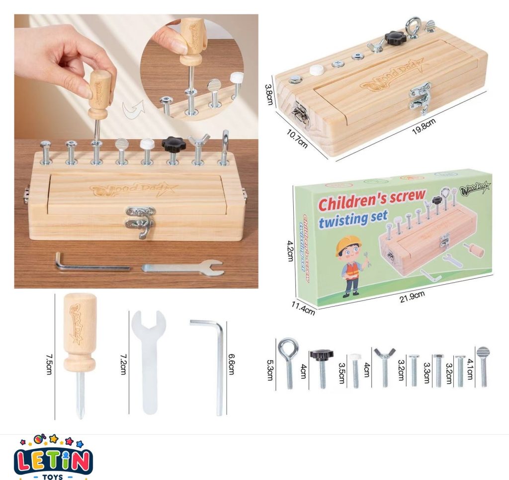 Wooden Screwdriver and Nuts Assembly Toy Set