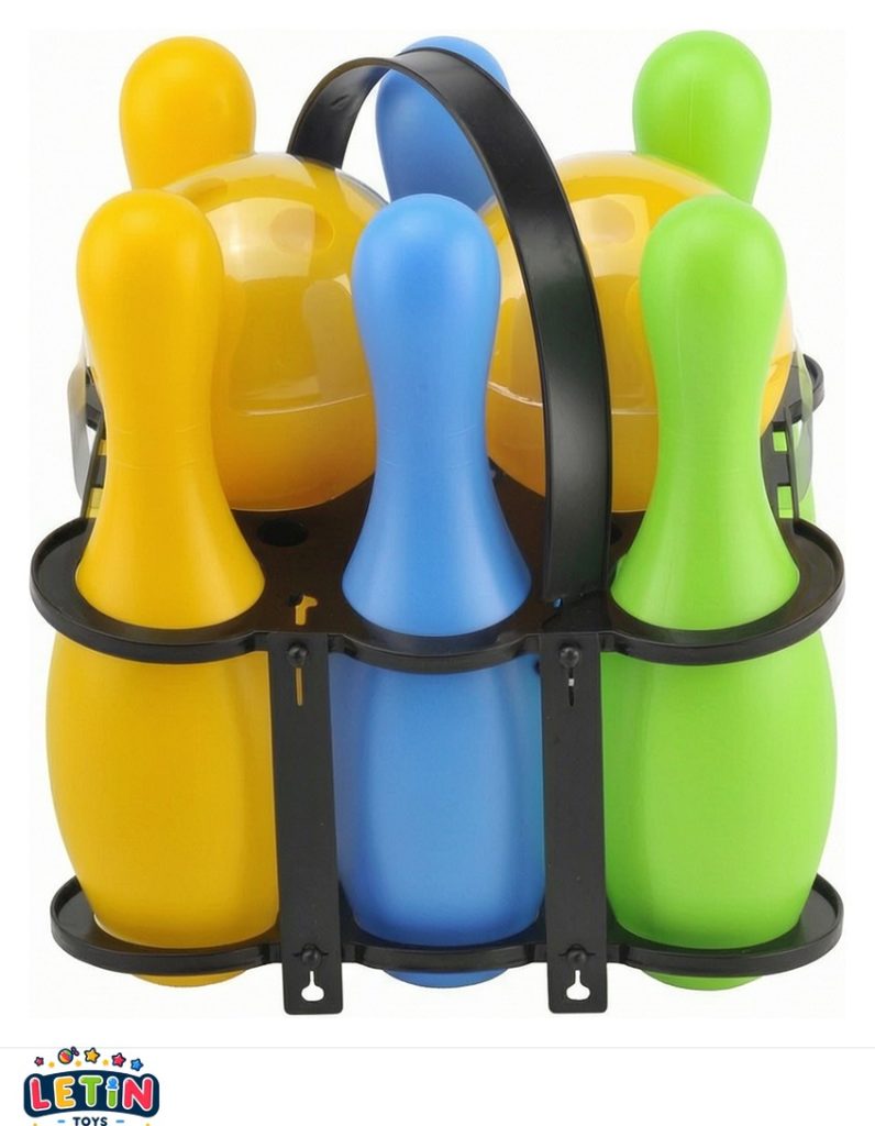 22cm Bowling Pin Set for Kids with Carry Rack