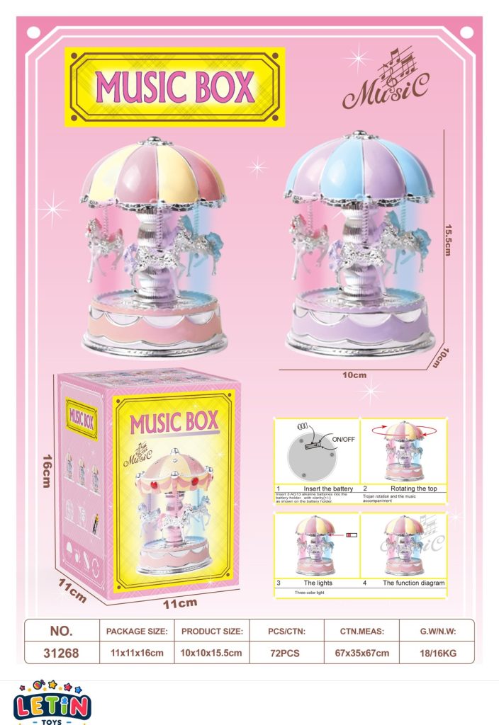 Carousel Music Box Toy in 2 Colours