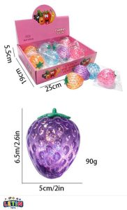 Gold Glitter Maltose Strawberry Squishy Toy 4 Colors
