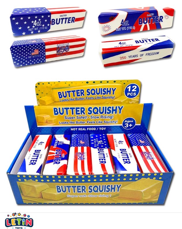 Mini Flag Butter Stick Squishy Toy 4 Styles