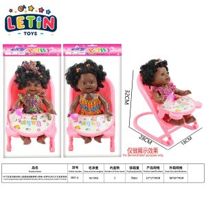 14 Inch Black Baby Doll with Activity Walker and Feeding Tray