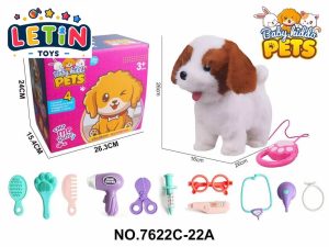 2-in-1 Electric Plush St. Bernard Dog with Leash and Vet Play Set