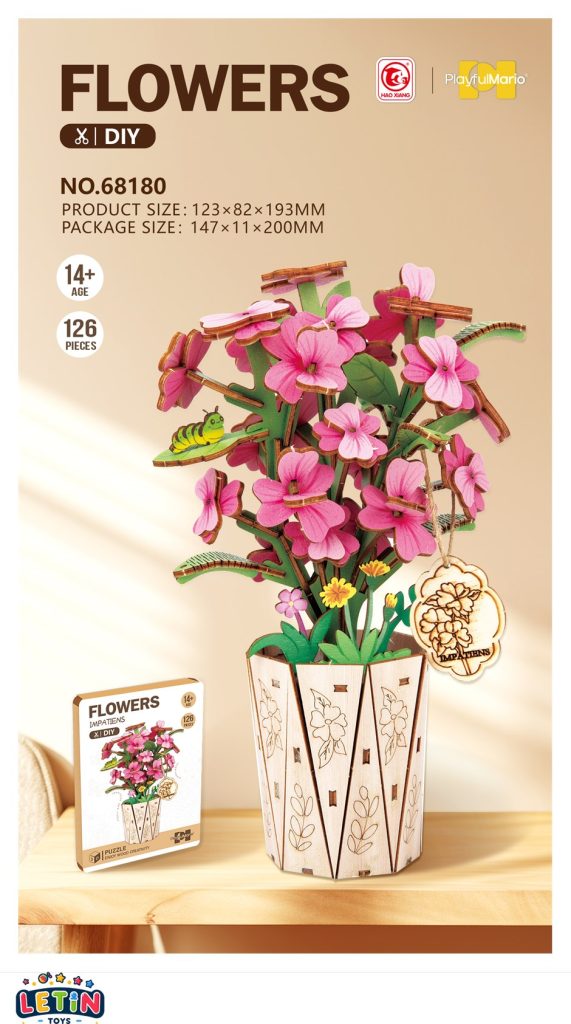 3D Wooden Puzzle Flower Bouquet Series