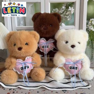 23cm Jointed Teddy Bear Plush Toy with Heart Bow
