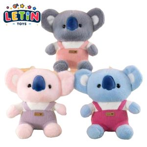 23cm Koala Plush Toy in Overalls 3 Assorted Colors