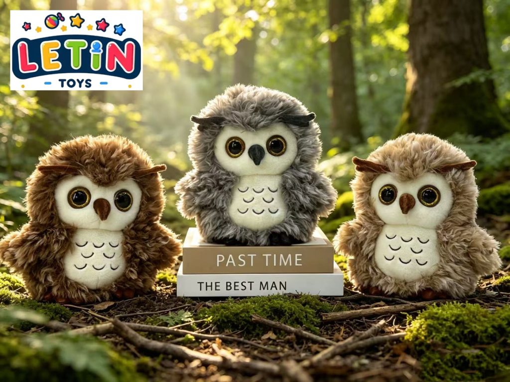 23cm Round Owl Plush Toy Assorted Colors