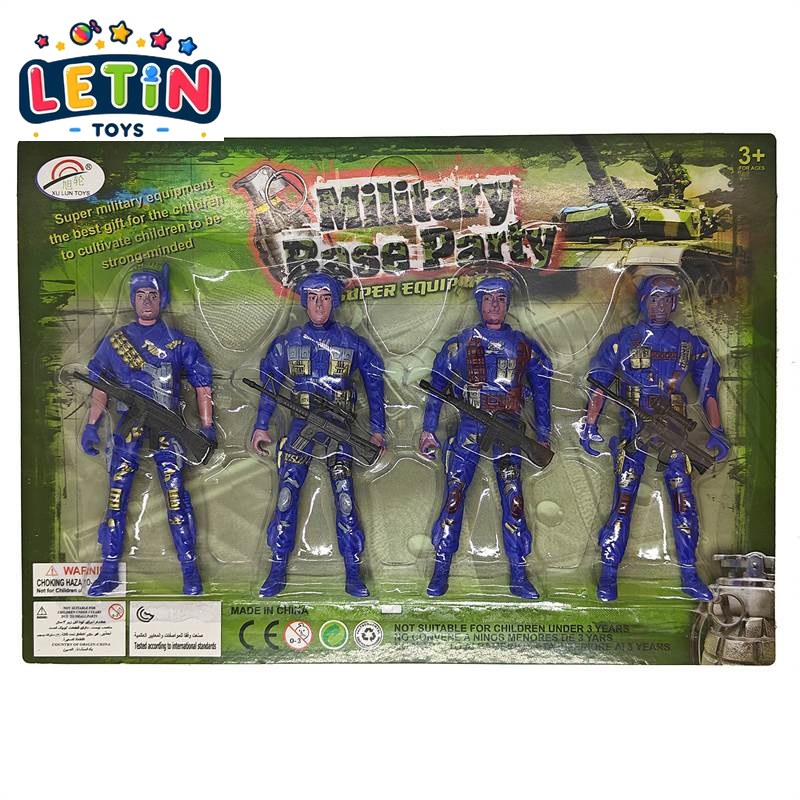 4PCS Soldier Action Figure Play Set on Blister Card