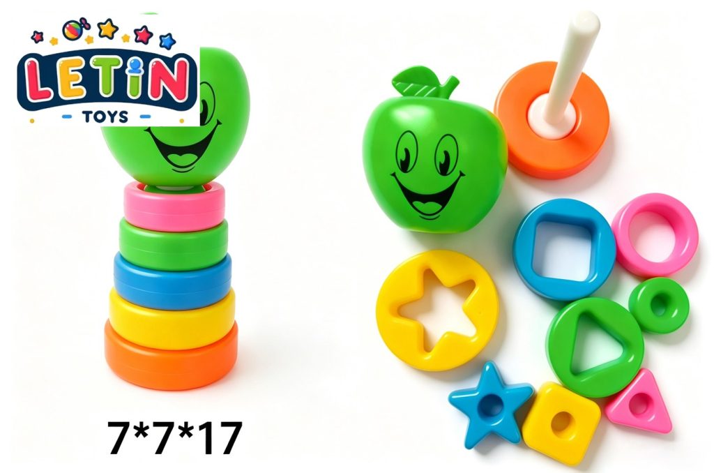 5-Layer Apple Smiley Stacking Ring Educational Toy
