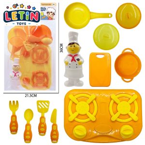 9-Piece Cartoon Pretend Play Kitchen Cooking Set