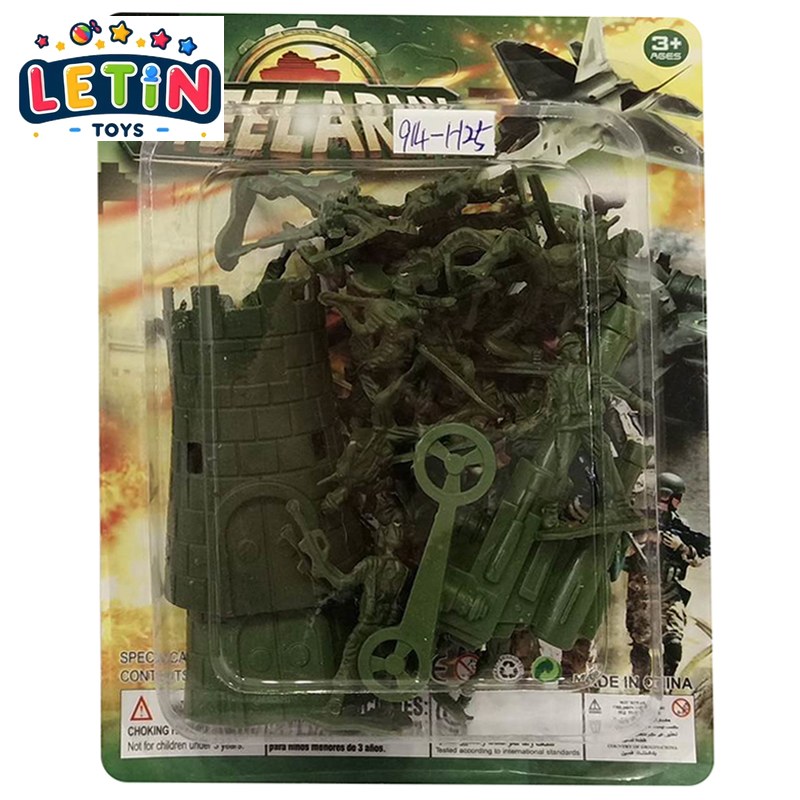 Army Men Play Set with Bunker Cannon and Soldiers