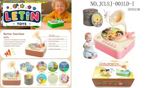 Kids Record Player Story Machine with 96 Discs Spanish Version