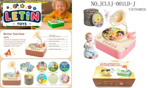 Kids Record Player Story Machine with 96 Discs Vietnamese Version