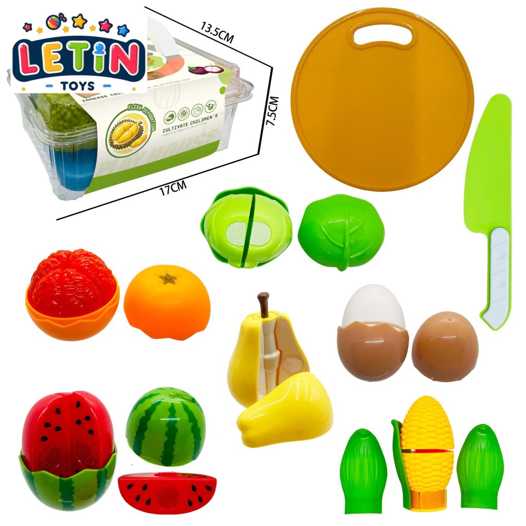 8-Piece Peelable Fruit and Vegetable Cutting Play Set