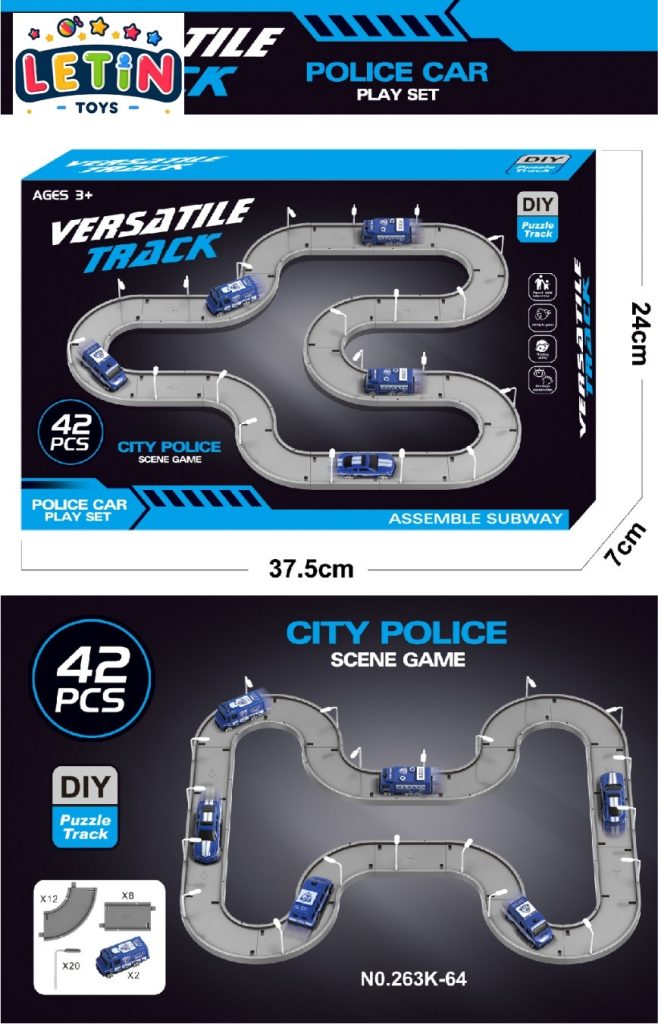 42-Piece Flexible Police Car Track Play Set