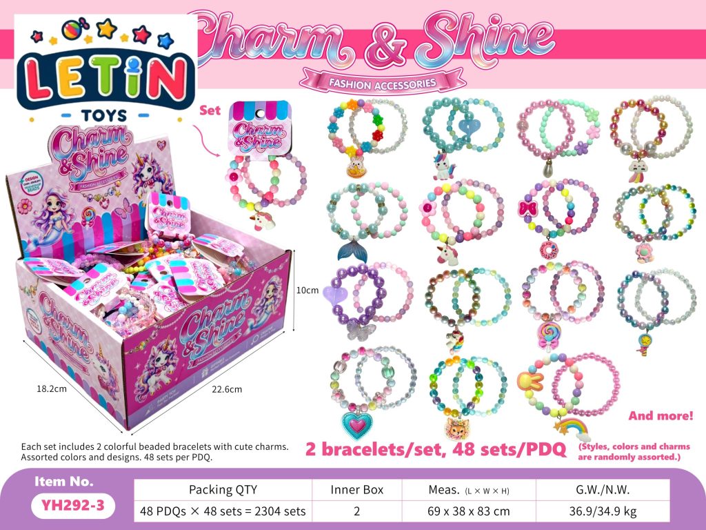 48-Piece Unicorn and Mermaid Charm Bracelet Set