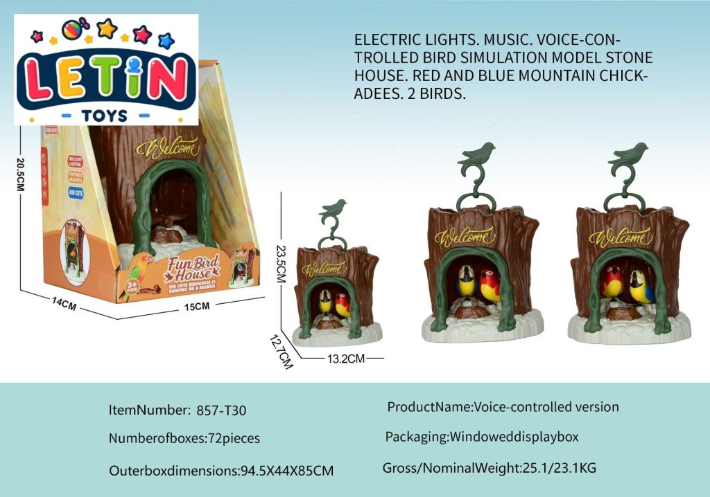 Simulation Tree House Singing Bird Toy with Light and Music