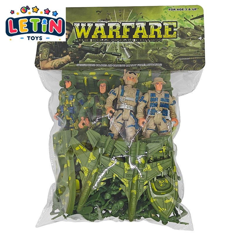 Military Action Figure Play Set with Soldiers Vehicles and Weapons