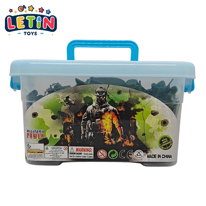 Military Army Men Play Set with Carry Case