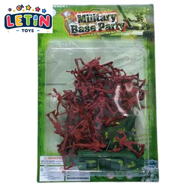 Mini Army Men Play Set with Military Vehicle on Blister Card