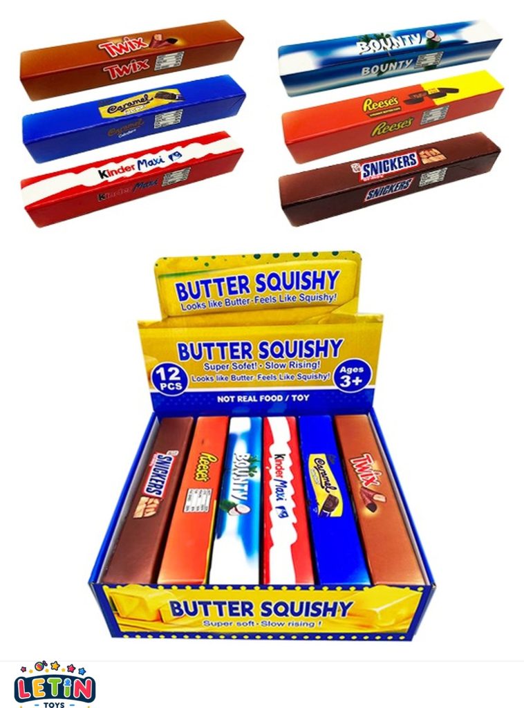 Large Butter Stick Squishy Stress Toy, 6 Styles