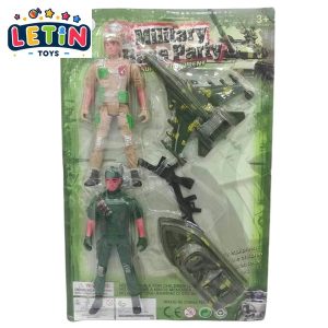 Soldier Figure Play Set with Helicopter and Landing Boat