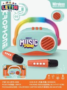 Wireless Bluetooth Karaoke Microphone Toy with Lights and Voice Changer